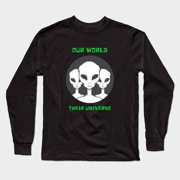 Galactic Engineers Alien Visitors Long Sleeve T-Shirt by The MYSTIC ILLUMINARE